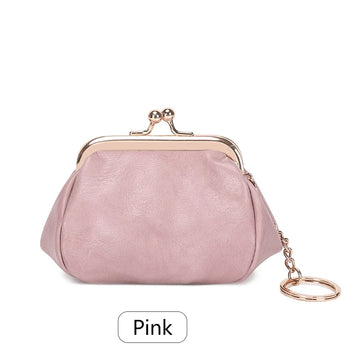 Xajzpa Retro Mini Lock Clip Coin Purse, Daily Portable and Cute Handheld Storage Bag for Girls, Solid Color Simple  Key Bag